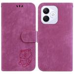 For Honor X60i Little Tiger Embossed Leather Phone Case(Rose Red)