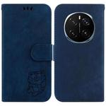 For Honor Magic7 Pro Little Tiger Embossed Leather Phone Case(Dark Blue)