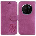 For Honor Magic7 Pro Little Tiger Embossed Leather Phone Case(Rose Red)