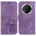 For Honor X9c Little Tiger Embossed Leather Phone Case(Purple)