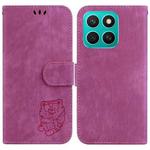 For Honor X8c 4G Little Tiger Embossed Leather Phone Case(Rose Red)