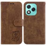 For Honor 400 Lite Little Tiger Embossed Leather Phone Case(Brown)