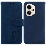 For Honor 400 Global 156.5mm Little Tiger Embossed Leather Phone Case(Dark Blue)