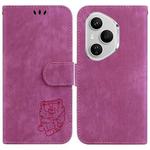 For Honor 400 Pro Global 160.8mm Little Tiger Embossed Leather Phone Case(Rose Red)
