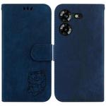 For Tecno Pova 5 Little Tiger Embossed Leather Phone Case(Dark Blue)