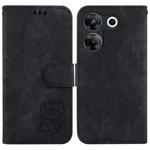 For Tecno Camon 20 Pro 5G Little Tiger Embossed Leather Phone Case(Black)