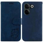 For Tecno Camon 20 Pro 4G / 20 Little Tiger Embossed Leather Phone Case(Dark Blue)