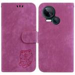 For Tecno Spark 10 5G Little Tiger Embossed Leather Phone Case(Rose Red)