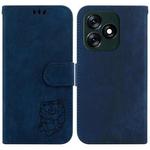 For Tecno Spark 10 4G / 10C Little Tiger Embossed Leather Phone Case(Dark Blue)