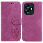 For Tecno Spark 10 4G / 10C Little Tiger Embossed Leather Phone Case(Rose Red)