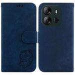 For Tecno Spark GO 2023 /Pop 7 Pro Little Tiger Embossed Leather Phone Case(Dark Blue)