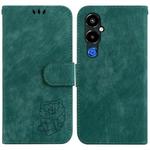 For Tecno Pova 4 Pro Little Tiger Embossed Leather Phone Case(Green)