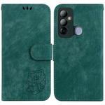 For Tecno Pop 6 Go Little Tiger Embossed Leather Phone Case(Green)
