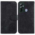 For Tecno Pop 6 Go Little Tiger Embossed Leather Phone Case(Black)