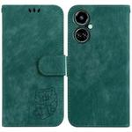 For Tecno Camon 19 Little Tiger Embossed Leather Phone Case(Green)