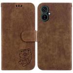 For Tecno Camon 19 Neo Little Tiger Embossed Leather Phone Case(Brown)