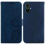 For Tecno Camon 19 Neo Little Tiger Embossed Leather Phone Case(Dark Blue)