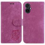 For Tecno Camon 19 Neo Little Tiger Embossed Leather Phone Case(Rose Red)