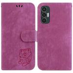 For Tecno Pova 3 / LE7 Little Tiger Embossed Leather Phone Case(Rose Red)