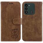 For Tecno Spark Go 2022 / 8C Little Tiger Embossed Leather Phone Case(Brown)