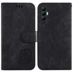 For Tecno Spark 8 Pro Little Tiger Embossed Leather Phone Case(Black)