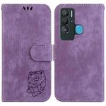 For Tecno Pova Neo / LE6 Little Tiger Embossed Leather Phone Case(Purple)