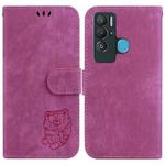 For Tecno Pova Neo / LE6 Little Tiger Embossed Leather Phone Case(Rose Red)