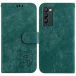 For Tecno Camon 18 / 18P Little Tiger Embossed Leather Phone Case(Green)