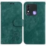 For Tecno Spark 8 / 8T Little Tiger Embossed Leather Phone Case(Green)