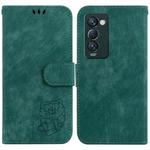 For Tecno Camon 18 Premier Little Tiger Embossed Leather Phone Case(Green)