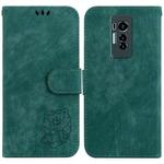 For Tecno Phantom X Little Tiger Embossed Leather Phone Case(Green)