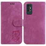 For Tecno Pova 2 Little Tiger Embossed Leather Phone Case(Rose Red)