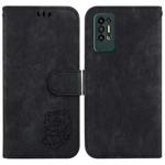 For Tecno Pova 2 Little Tiger Embossed Leather Phone Case(Black)