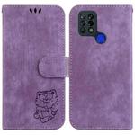 For Tecno Pova 4G / LD7 Little Tiger Embossed Leather Phone Case(Purple)