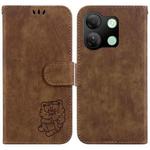 For Tecno Pova 5 Pro Little Tiger Embossed Leather Phone Case(Brown)