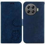For Tecno Spark 20 Pro+ 4G Little Tiger Embossed Leather Phone Case(Dark Blue)