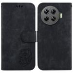 For Tecno Spark 20 Pro+ 4G Little Tiger Embossed Leather Phone Case(Black)