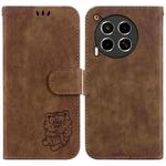 For Tecno Camon 30 4G / 5G Little Tiger Embossed Leather Phone Case(Brown)