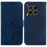 For Tecno Camon 30 4G / 5G Little Tiger Embossed Leather Phone Case(Dark Blue)