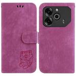 For Tecno Pova 6 / Pova 6 Pro Little Tiger Embossed Leather Phone Case(Rose Red)