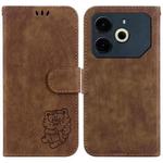 For Tecno Pova 6 Neo Little Tiger Embossed Leather Phone Case(Brown)