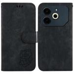 For Tecno Pova 6 Neo Little Tiger Embossed Leather Phone Case(Black)