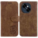 For Tecno Spark Go 1 / Pop 9 Pro Little Tiger Embossed Leather Phone Case(Brown)