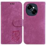 For Tecno Spark Go 1 / Pop 9 Pro Little Tiger Embossed Leather Phone Case(Rose Red)