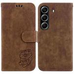 For Tecno Camon 40 Little Tiger Embossed Leather Phone Case(Brown)
