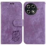 For Tecno Camon 30S / Camon 30S Pro Little Tiger Embossed Leather Phone Case(Purple)