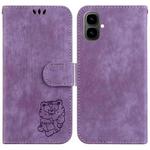 For Tecno Pop 10 / Spark Go 2 4G Little Tiger Embossed Leather Phone Case(Purple)