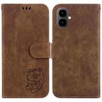 For Tecno Pop 10 / Spark Go 2 4G Little Tiger Embossed Leather Phone Case(Brown)