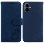 For Tecno Pop 10 / Spark Go 2 4G Little Tiger Embossed Leather Phone Case(Dark Blue)