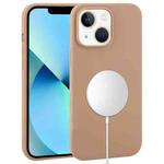 For iPhone 13 mini Liquid Silicone Full Coverage MagSafe Phone Case(Brown)